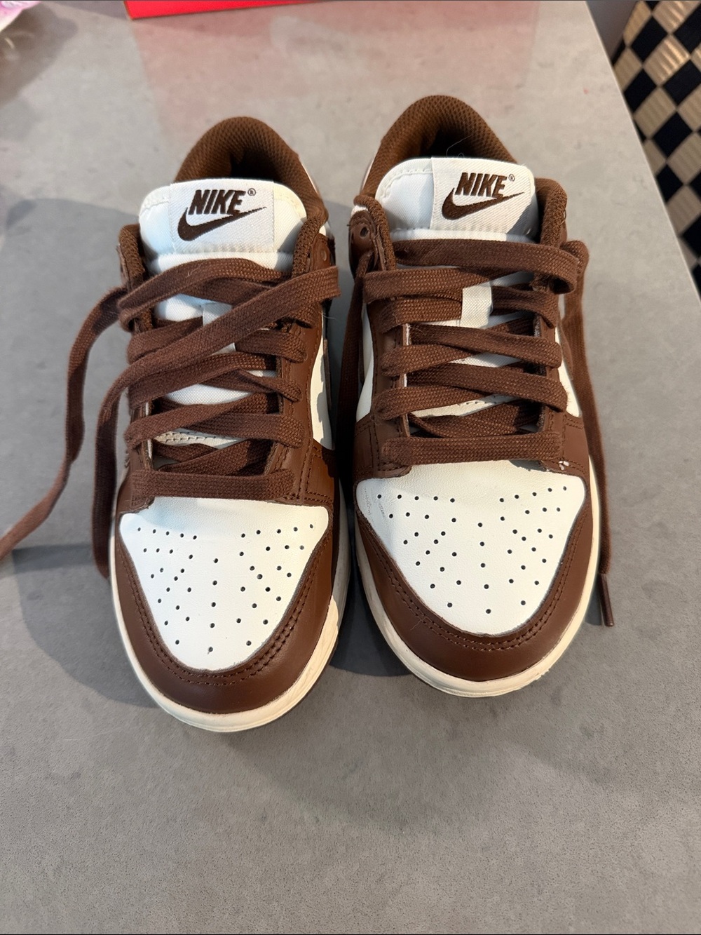 Nike Big Kids Brown and White Low-Top Sneakers